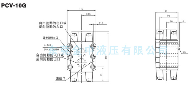 液控单向阀|PCV单向阀安装尺寸